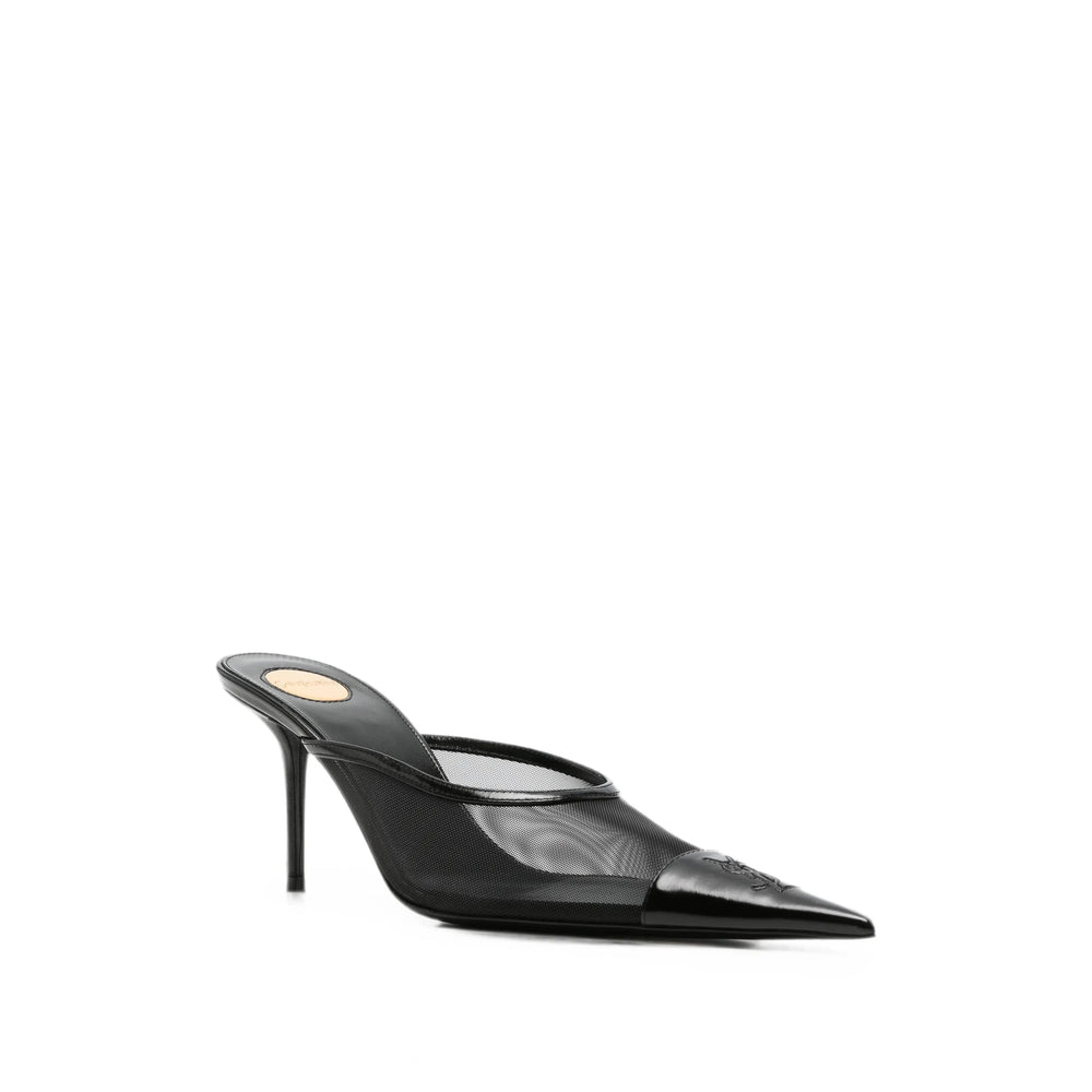 حذاء من Saint Laurent، جلد عجل وبولياميد أسود