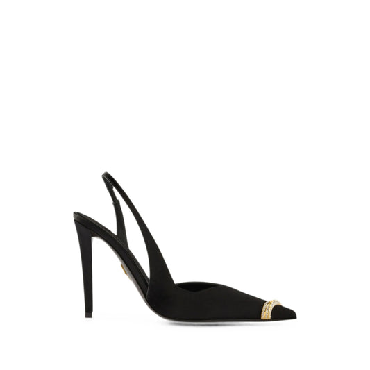 حذاء Giuseppe Zanotti، ساتان أسود بأحجار الراين