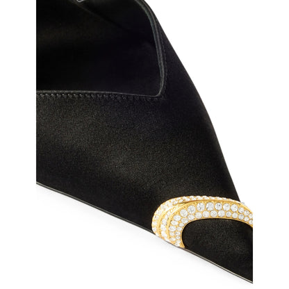 حذاء من Giuseppe Zanotti، ساتان أسود مرصّع بأحجار الراين