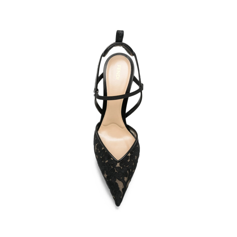 حذاء ميول من Fendi، نايلون أسود
