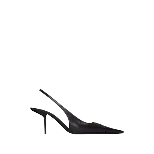 حذاء Saint Laurent، جلد عجل أسود