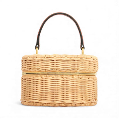 CELINE TRIOMPHE OVAL BOX IN WICKER