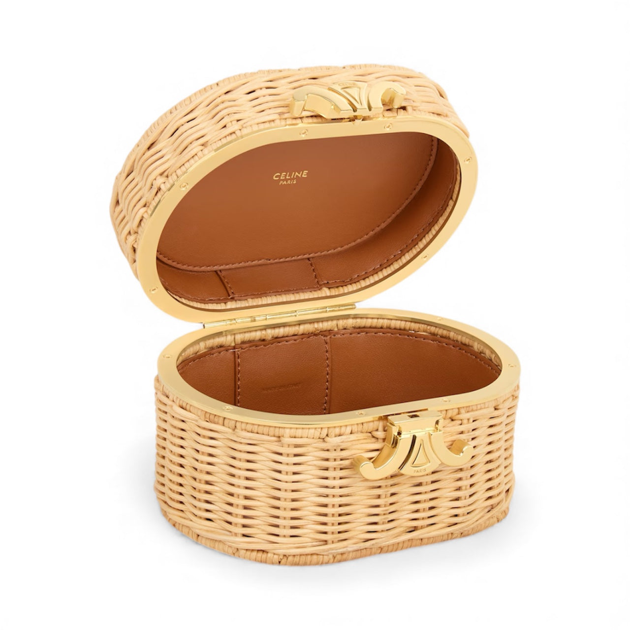 CELINE TRIOMPHE OVAL BOX IN WICKER