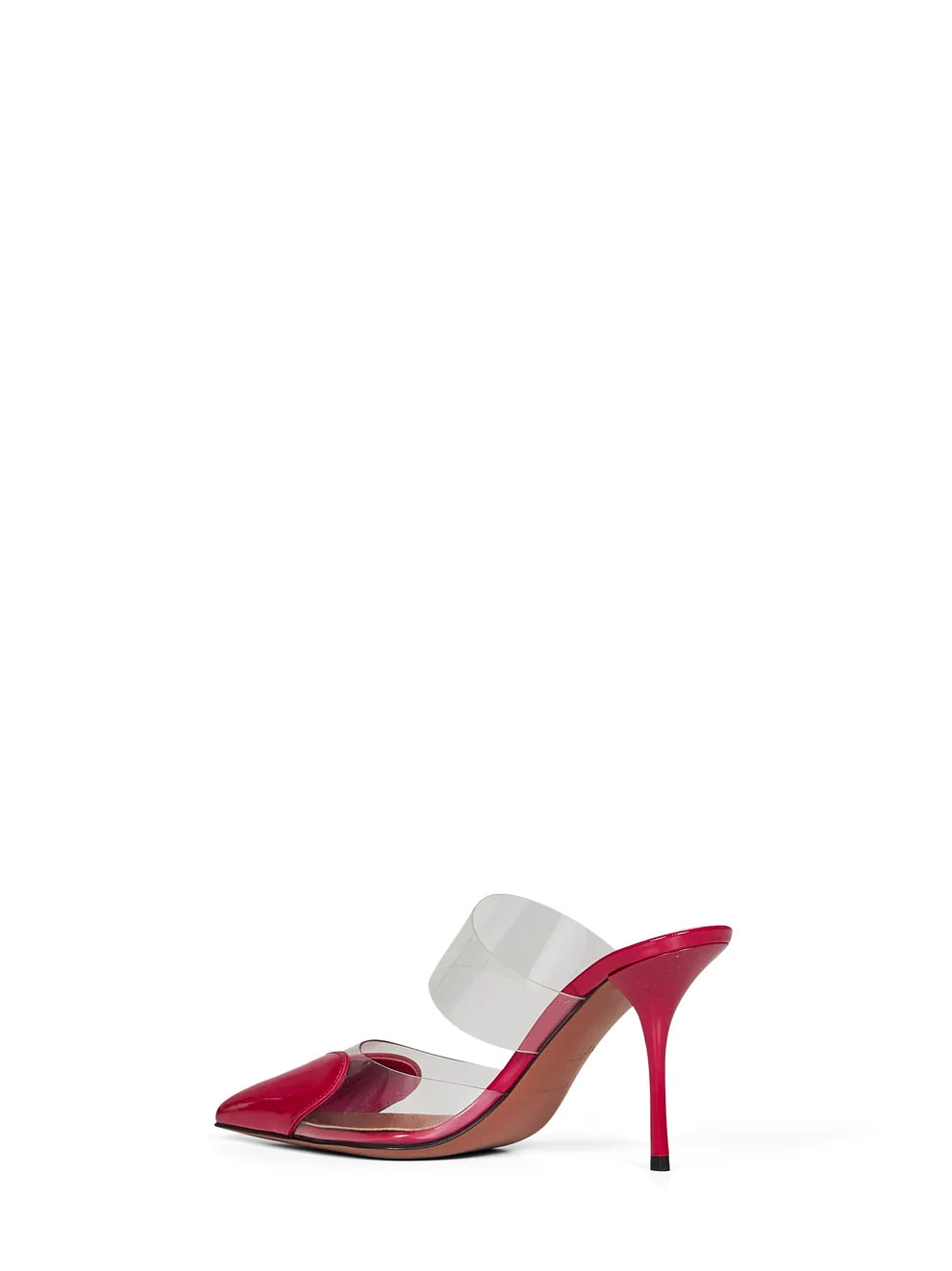 ALAÏA- Raspberry PVC and patent leather Le Cœur mules