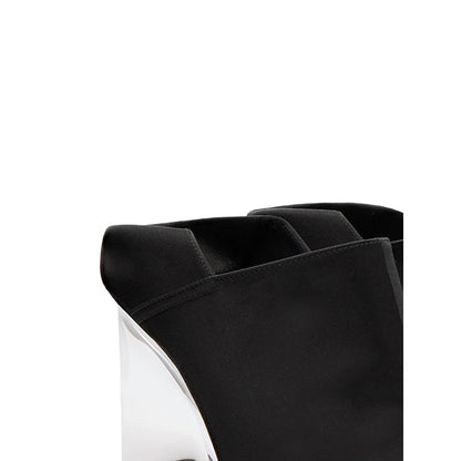 Alaïa Knit Ballet Flats in black — side profile | La Parisienne Qatar