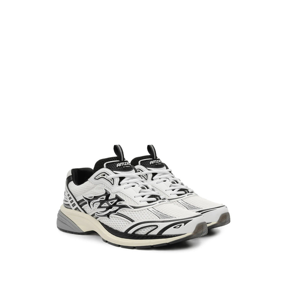 Amiri sneakers in white calf leather — rear view | La Parisienne Qatar