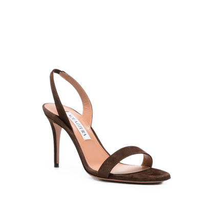 Aquazzura suede pumps in brown — rear view | La Parisienne Qatar