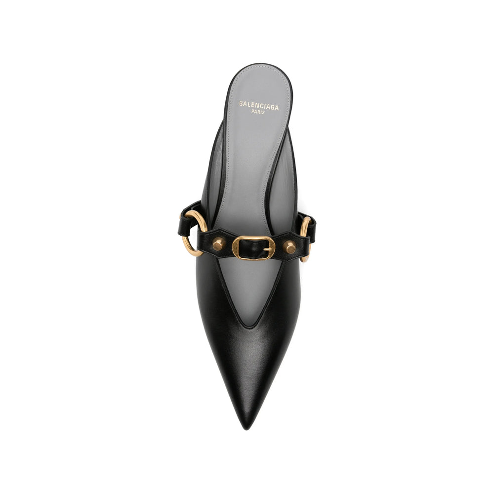 Balenciaga black calfskin pump 55mm heel — side profile | La Parisienne Qatar