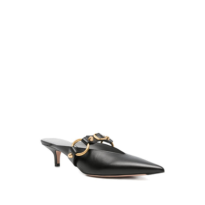 Balenciaga black calfskin pump 55mm heel — detail view | La Parisienne Qatar