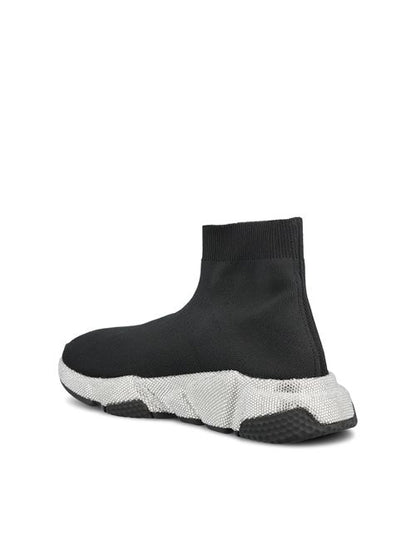 Balenciaga Speed black knit sneaker with crystals — detail view | La Parisienne Qatar