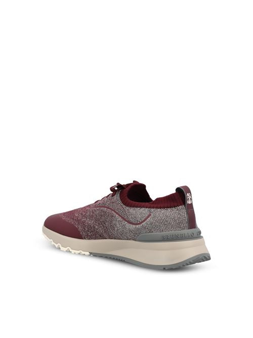 Brunello Cucinelli knitted runners in red cotton — detail view | La Parisienne Qatar