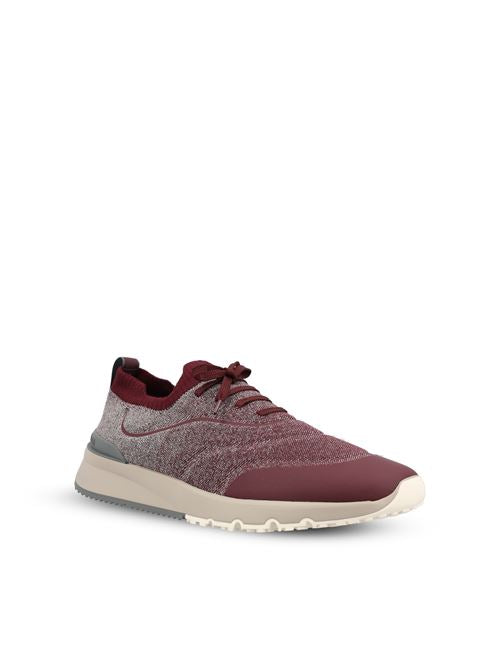 Brunello Cucinelli knitted runners in red cotton — rear view | La Parisienne Qatar
