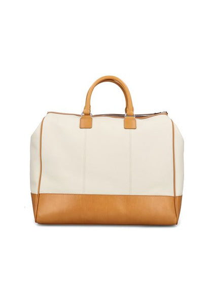 Brunello Cucinelli leather tote bag in beige and brown — rear view | La Parisienne Qatar