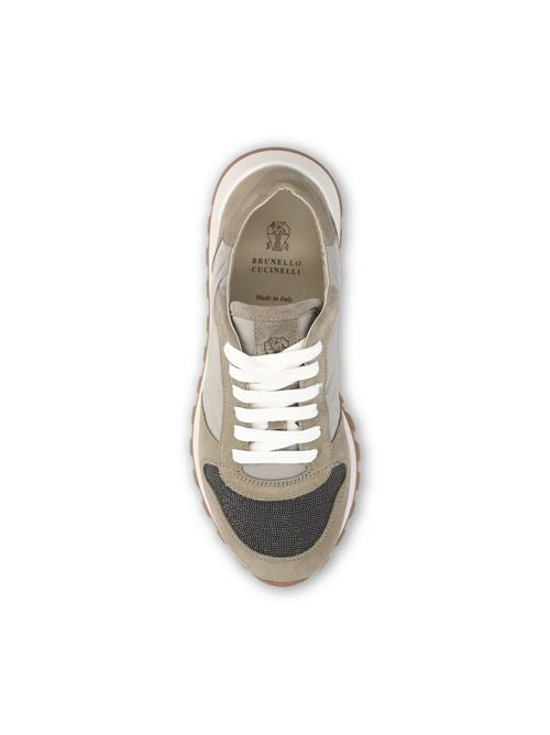 Brunello Cucinelli runner sneakers in grey technical fabric — side profile | La Parisienne Qatar