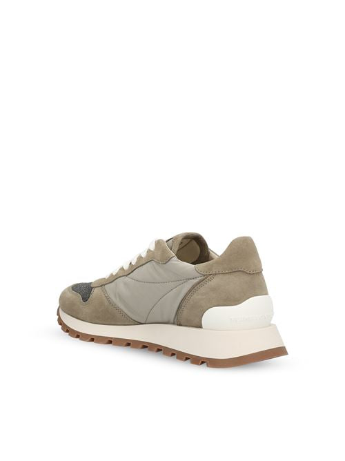 Brunello Cucinelli runner sneakers in grey technical fabric — detail view | La Parisienne Qatar