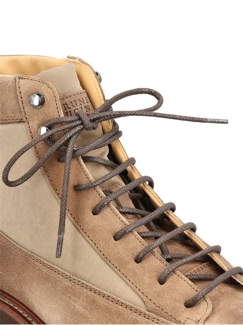Brunello Cucinelli Urban Outdoor boots in beige suede — side profile | La Parisienne Qatar