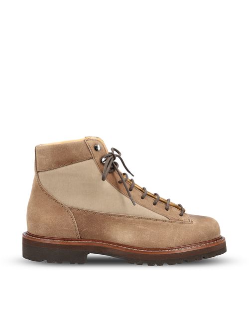 Brunello Cucinelli Urban Outdoor boots in beige suede — front view | La Parisienne Qatar