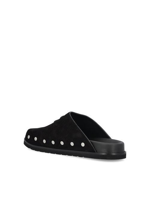 Celine studded leather shoes in black — detail view | La Parisienne Qatar