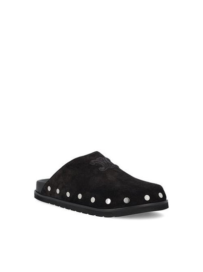 Celine studded leather shoes in black — rear view | La Parisienne Qatar