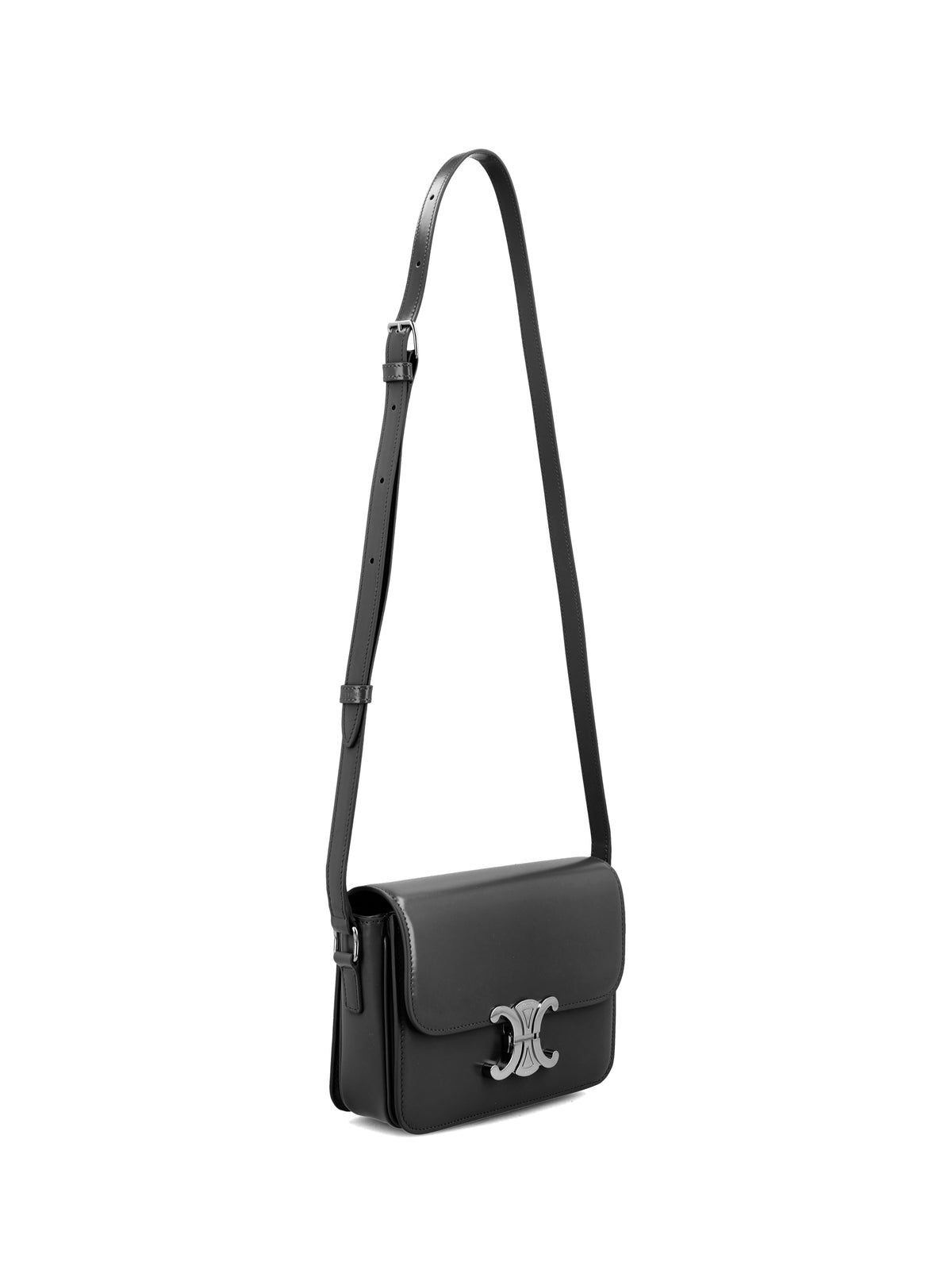 Celine Triomphe Classique calfskin bag silver hardware — detail view | La Parisienne Qatar