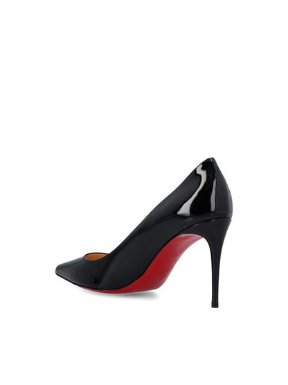 Christian Louboutin Kate 85 pumps in black patent — detail view | La Parisienne Qatar