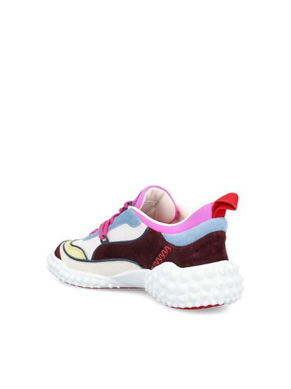 Christian Louboutin Mara sneakers in burgundy and blue — detail view | La Parisienne Qatar