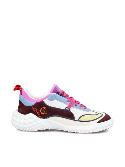 Christian Louboutin Mara sneakers in burgundy and blue — front view | La Parisienne Qatar
