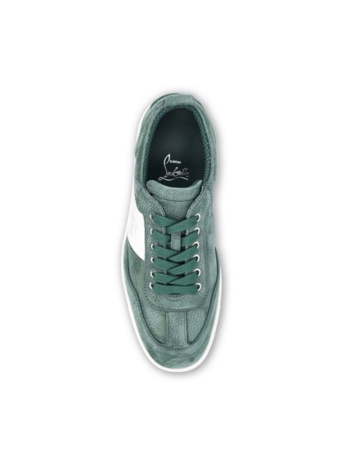 Christian Louboutin Retero sneakers in agave green nubuck — side profile | La Parisienne Qatar