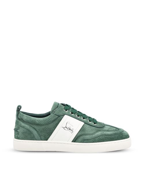 Christian Louboutin Retero sneakers in agave green nubuck — front view | La Parisienne Qatar