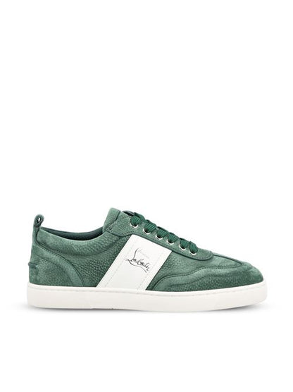 Christian Louboutin Retero sneakers in agave green nubuck — front view | La Parisienne Qatar