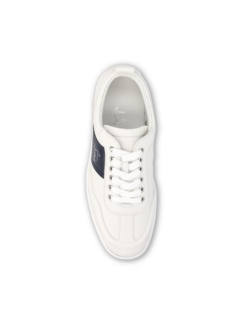 Christian Louboutin Retero sneakers in white and navy calfskin — side profile | La Parisienne Qatar
