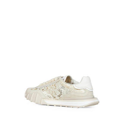 Dolce & Gabbana sneakers in neutral calf suede — detail view | La Parisienne Qatar