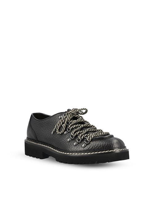 Doucal's lace-up shoes in black suede — rear view | La Parisienne Qatar