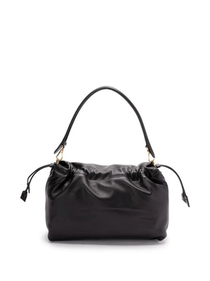 Fendi Mamma Baguette Large shoulder bag in black nappa leather — side profile | La Parisienne Qatar