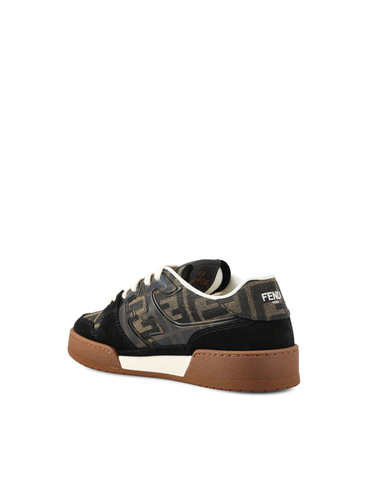 Fendi Match brown and black low-top sneaker — detail view | La Parisienne Qatar
