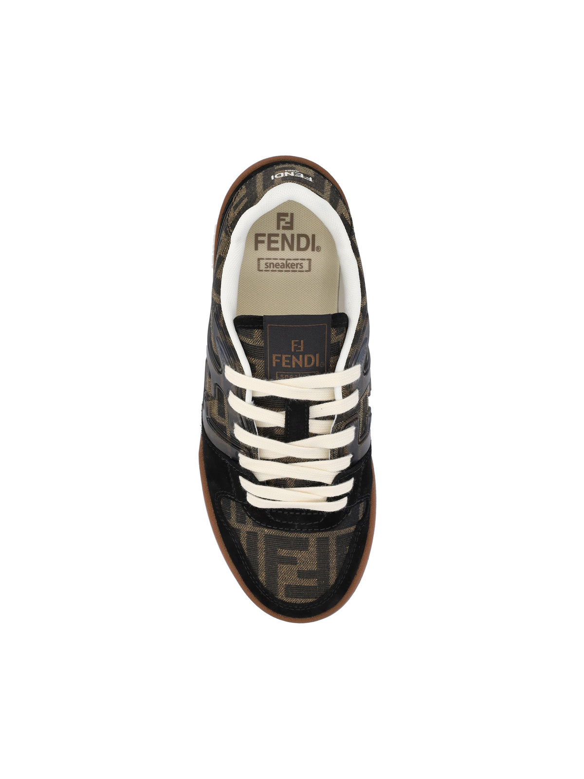 Fendi Match brown and black low-top sneaker — rear view | La Parisienne Qatar