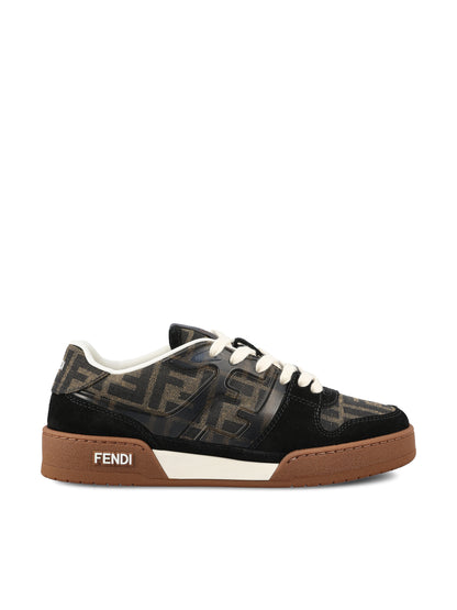 Fendi Match brown and black low-top sneaker — front view | La Parisienne Qatar