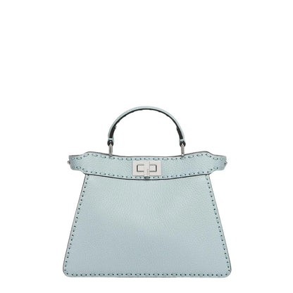 Fendi Peekaboo ISeeU small bag in light blue — front view | La Parisienne Qatar