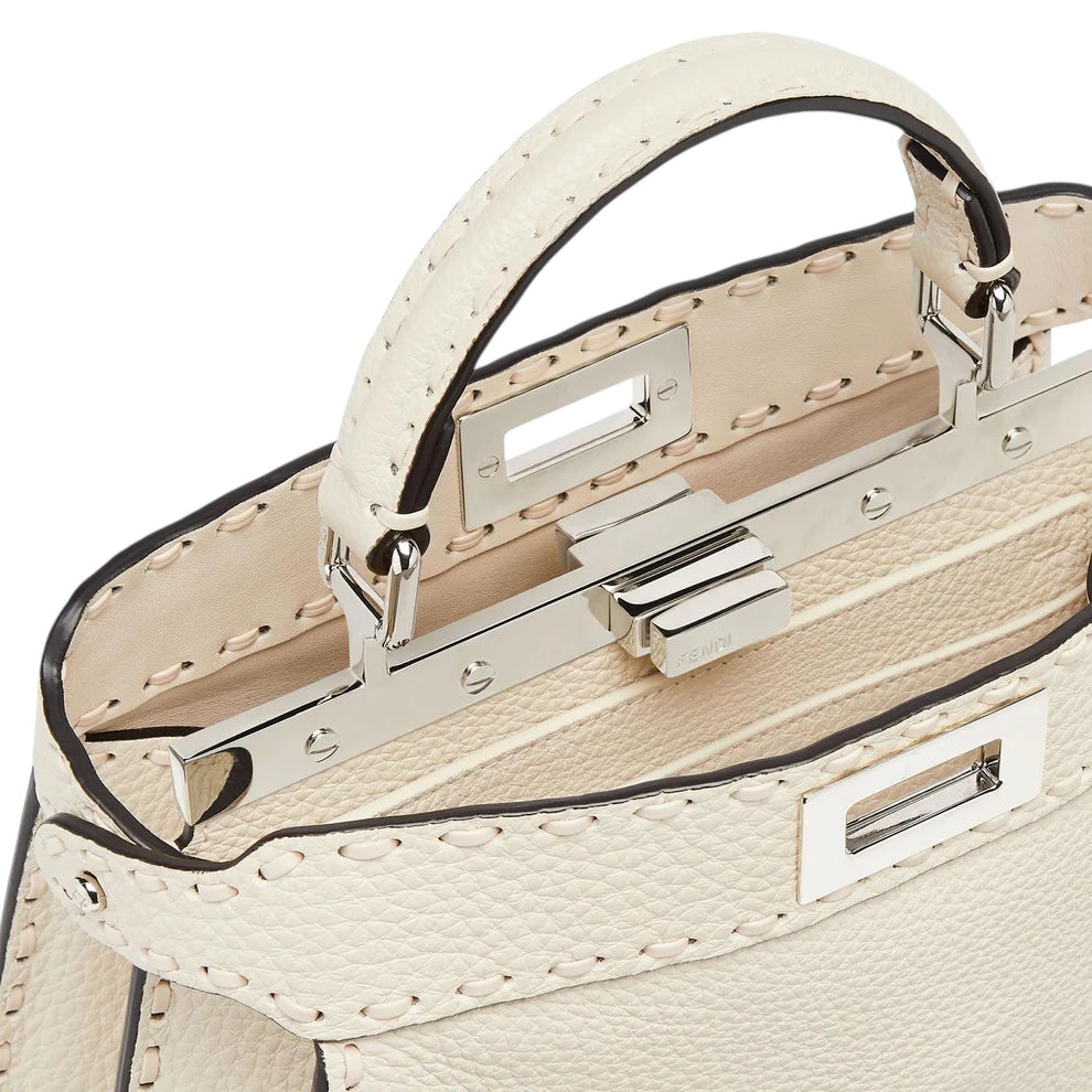 Fendi Peekaboo ISeeU Small bag in beige Cuoio Romano leather — rear view | La Parisienne Qatar