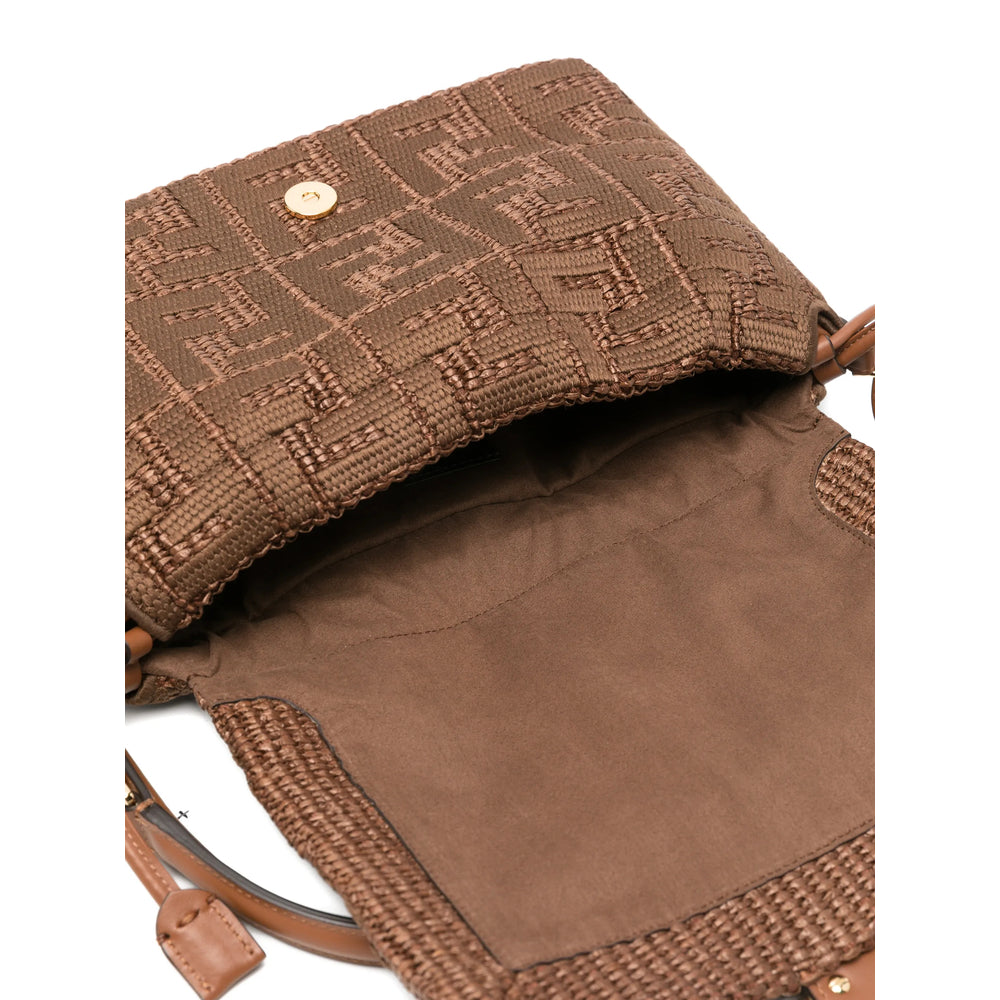 Fendi raffia bag in natural brown — alternate angle | La Parisienne Qatar