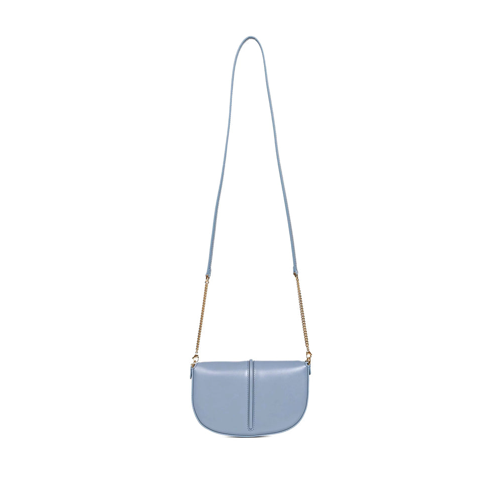 Fendi green leather shoulder bag with gold chain — side profile | La Parisienne Qatar