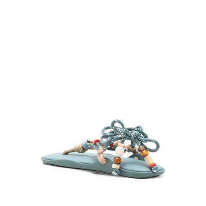 Flowze Flo Twin With Beads sandals in blue — rear view | La Parisienne Qatar