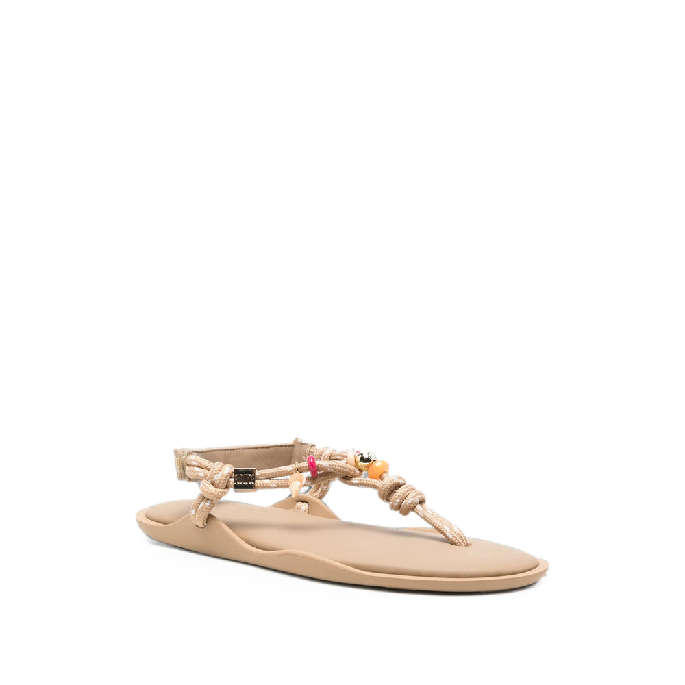 Flowze Flo With Beads Argil flats in neutral fabric — detail view | La Parisienne Qatar