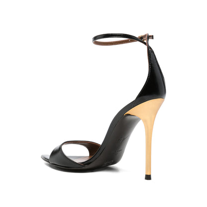 Giuseppe Zanotti heels in black calf leather — rear view | La Parisienne Qatar