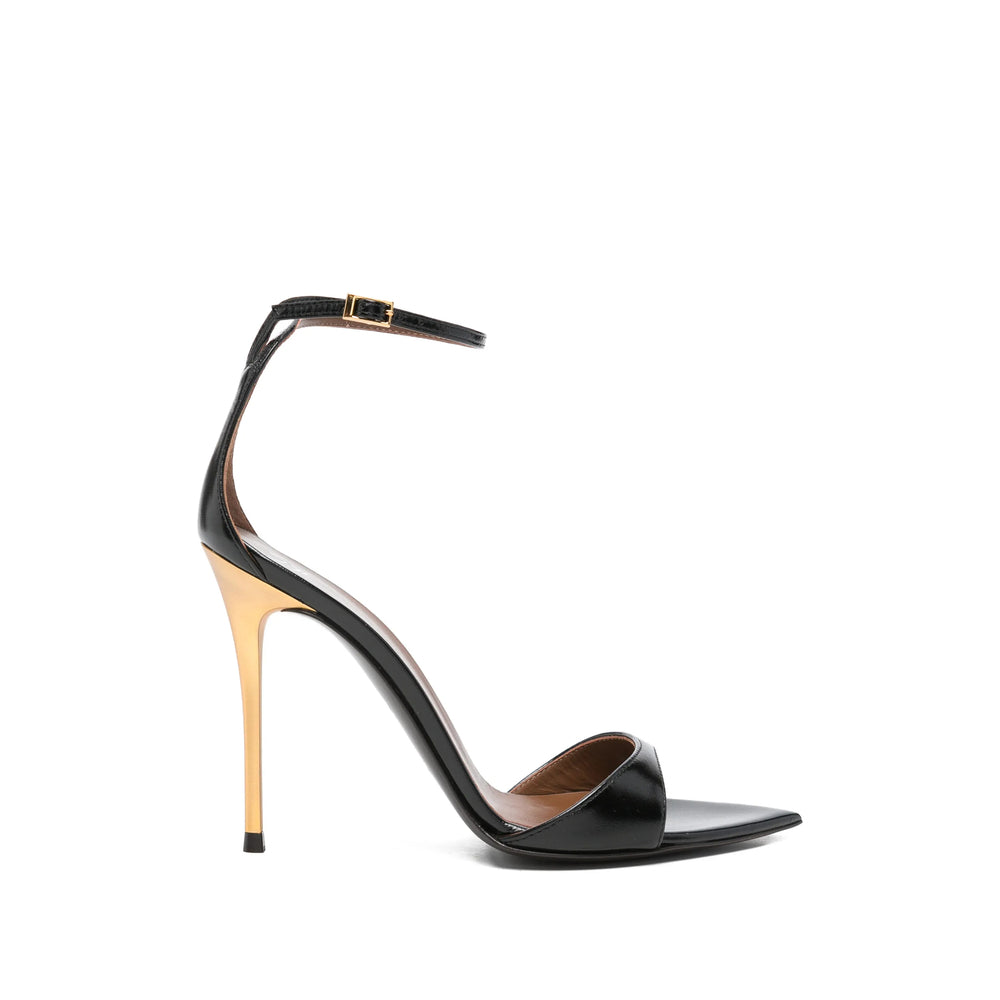 Giuseppe Zanotti heels in black calf leather — front view | La Parisienne Qatar