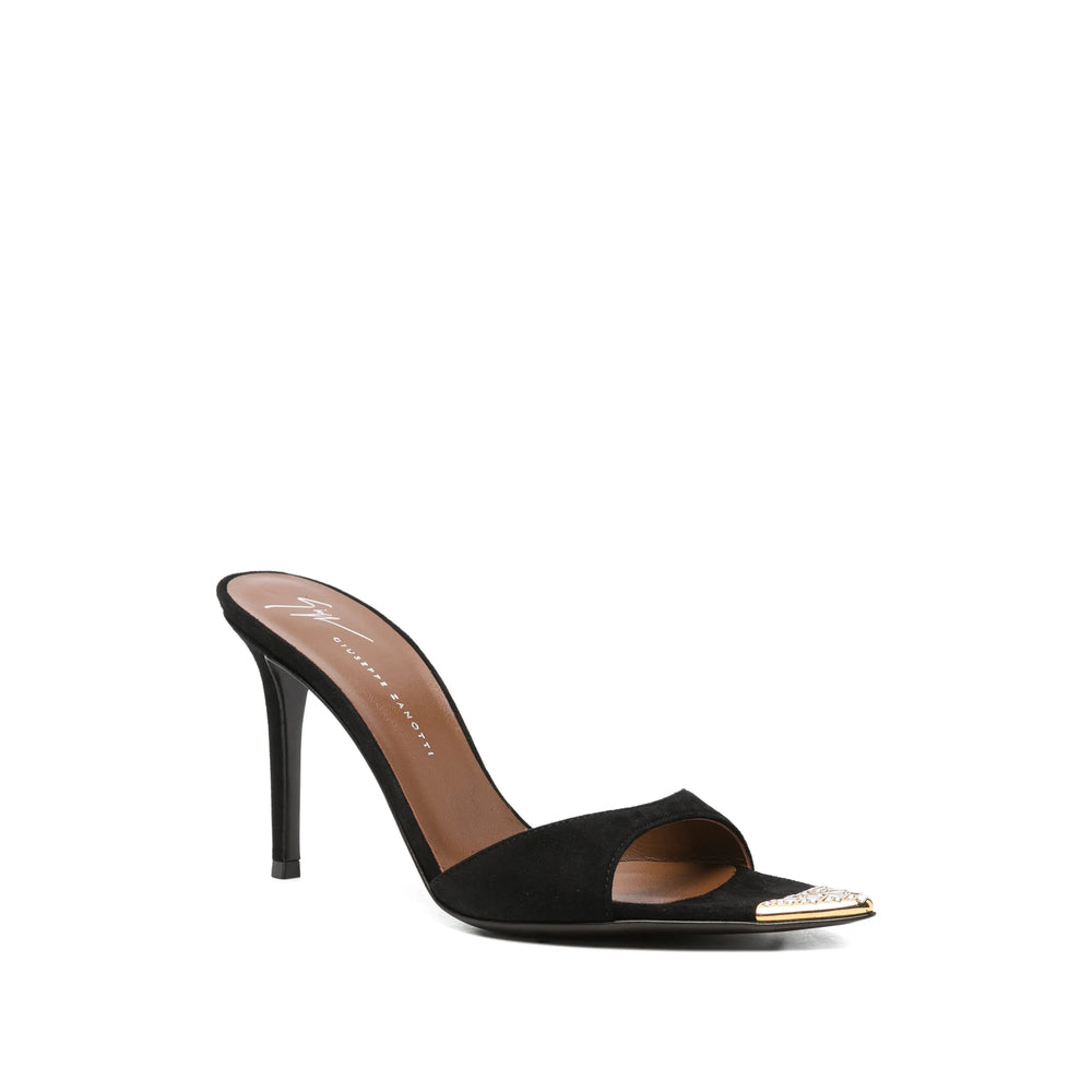 Giuseppe Zanotti heels in black calf suede — side profile | La Parisienne Qatar