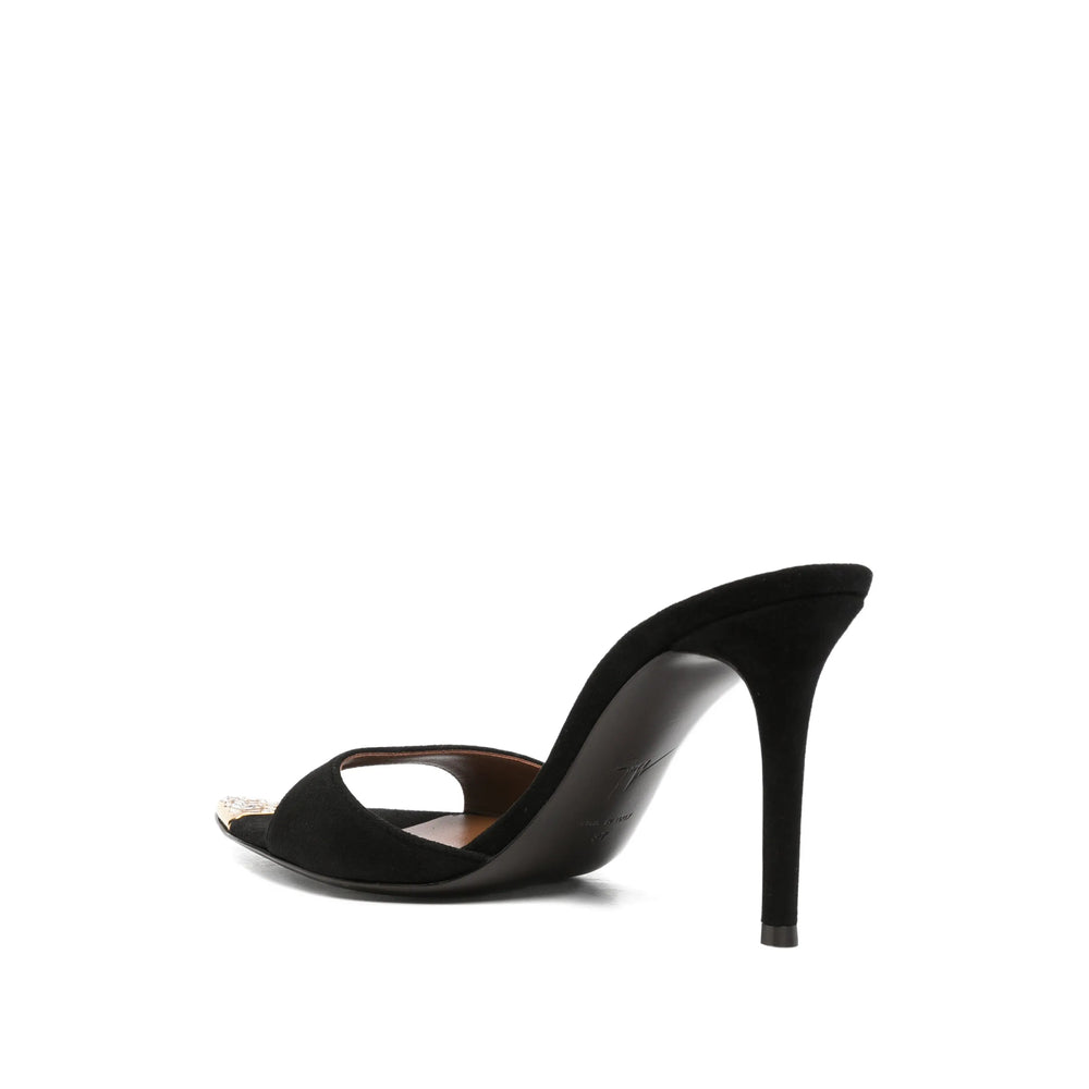 Giuseppe Zanotti heels in black calf suede — rear view | La Parisienne Qatar