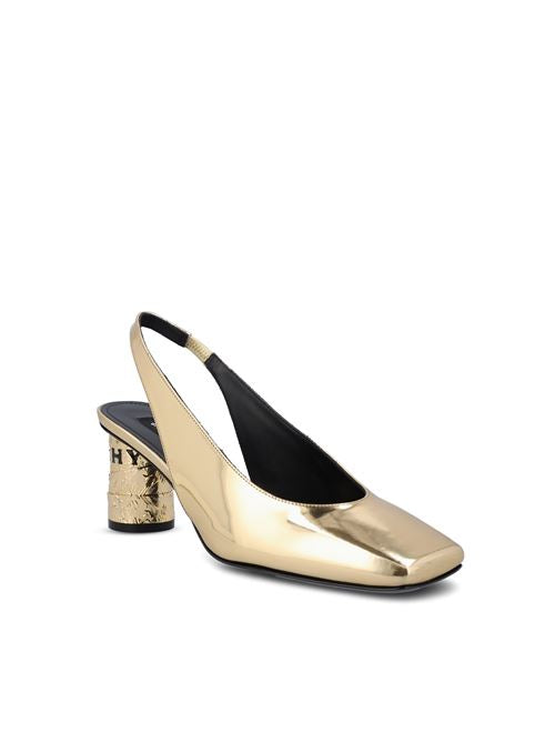 Givenchy slingback pumps in gold mirror-effect leather — side profile | La Parisienne Qatar