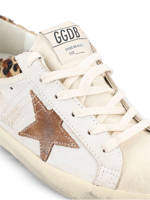Golden Goose sneakers with leopard pony-style heel — side profile | La Parisienne Qatar