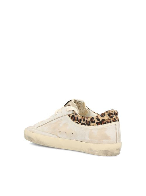 Golden Goose sneakers with leopard pony-style heel — detail view | La Parisienne Qatar